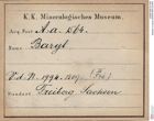 Etiketten zu Baryt (NHMW-MIN-Aa1564)